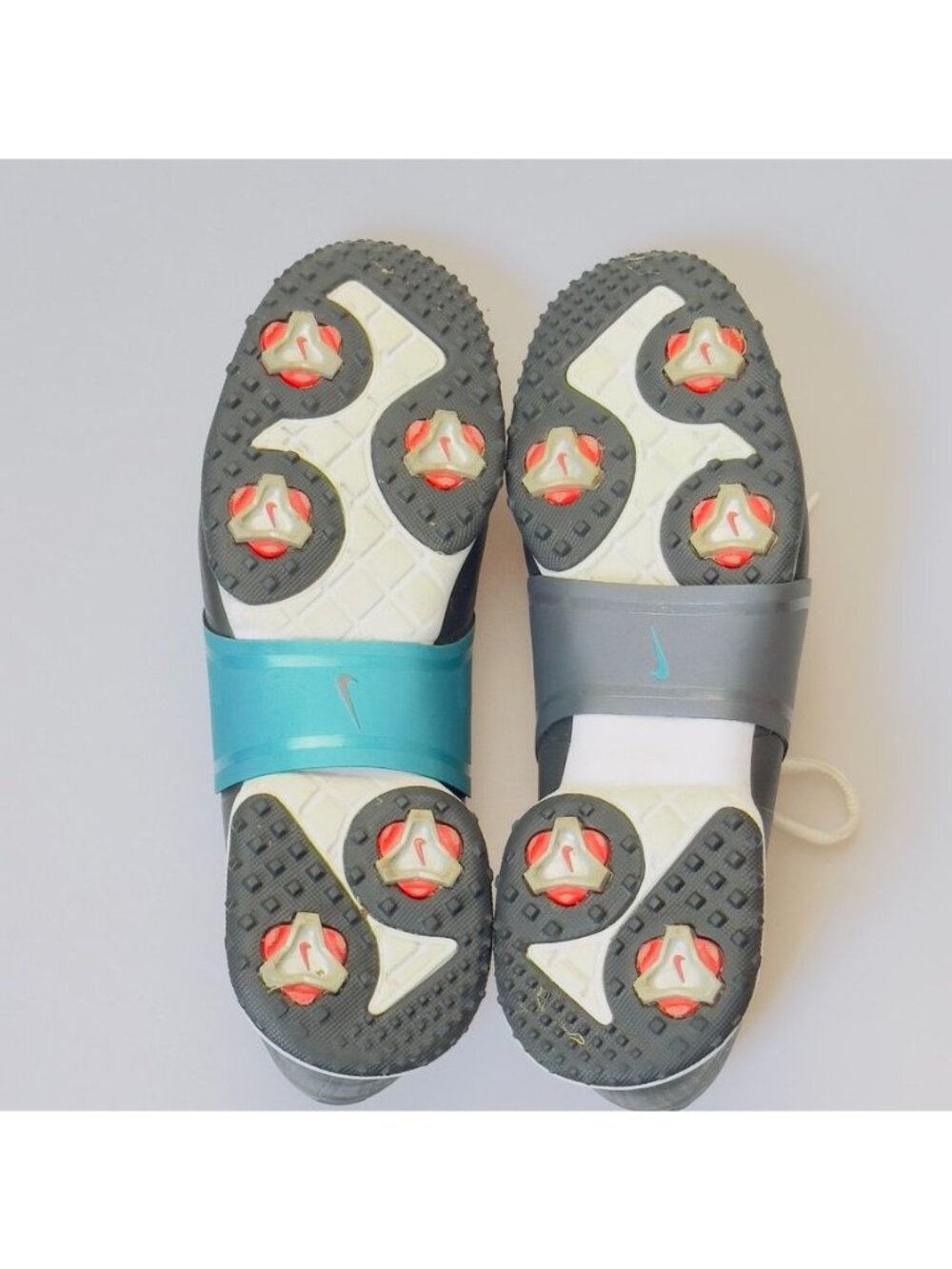 NIKE LUNARLON Women's Shoes Golf Black Blue Grey White Laces Size 7.5 - Picture 9 of 10